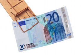 20 Euro-Schein in Mausefalle eingeklemmt
